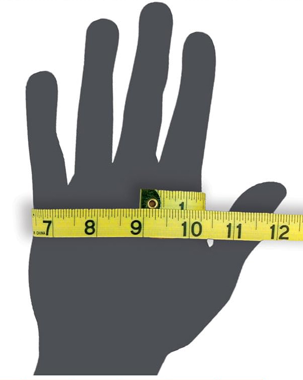 Hand with measuring tape