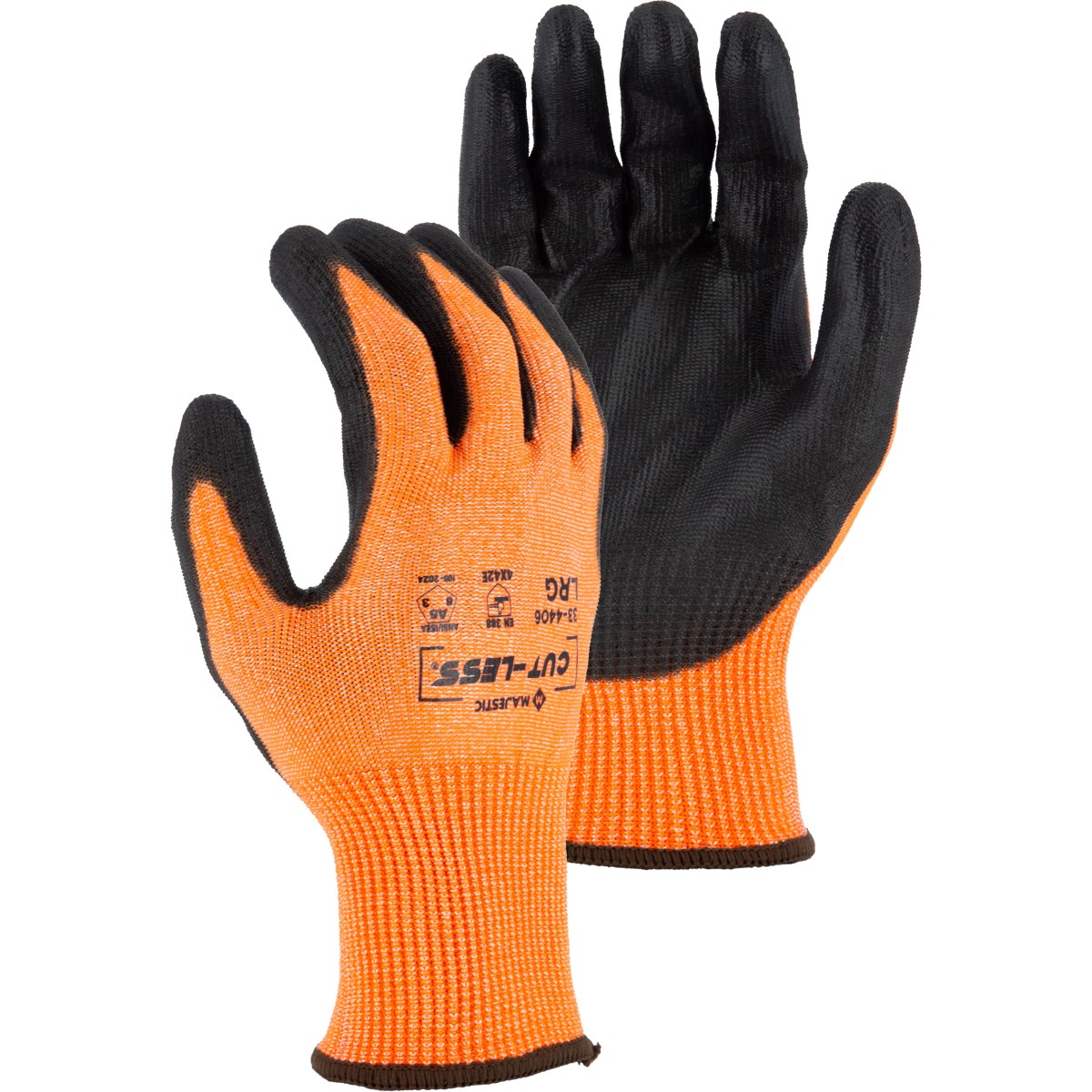 Cut-Less Korplex Glove with Polyurethane Palm, 13g, ANSI A5