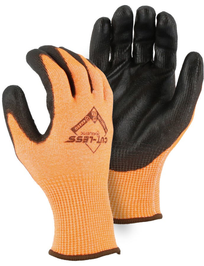Cut-Less Korplex Glove with Polyurethane Palm, 13g, ANSI A5