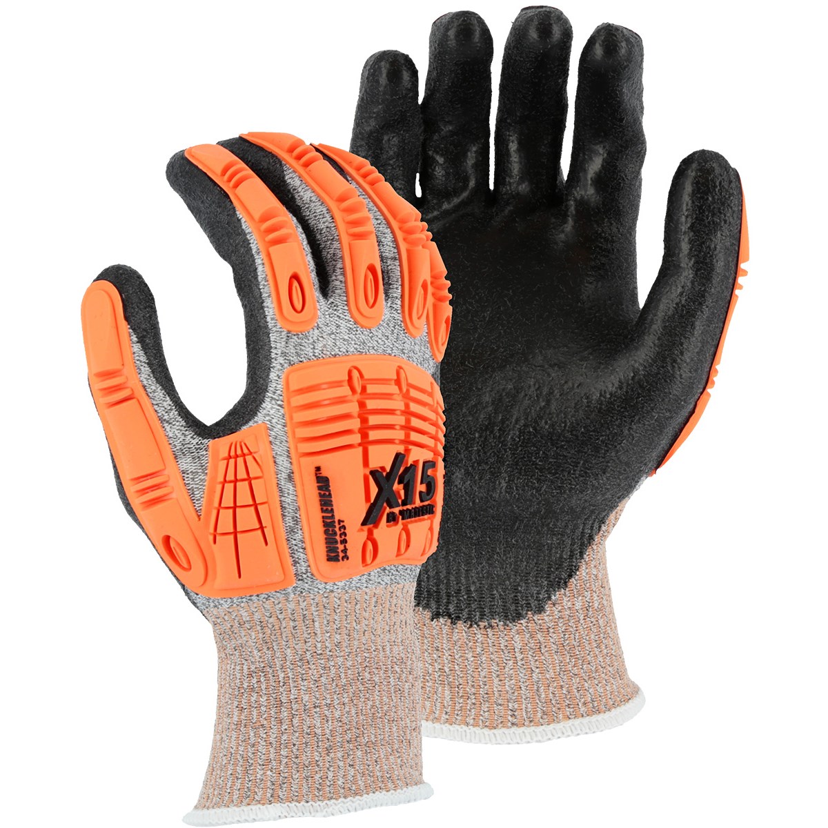 X-15 Dyneema Glove with Polyurethane Palm, Impact TPR, 13g, ANSI