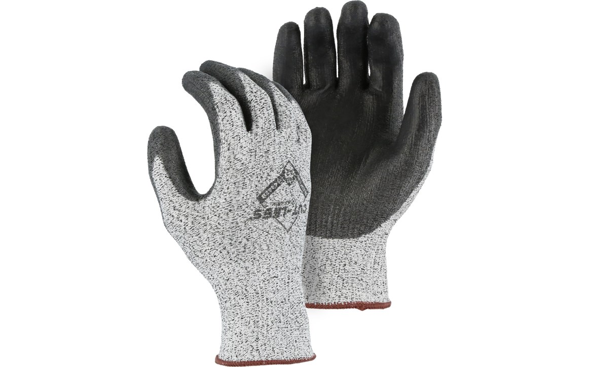 Cut-Less Korplex Glove with Polyurethane Palm, 13g, ANSI A2