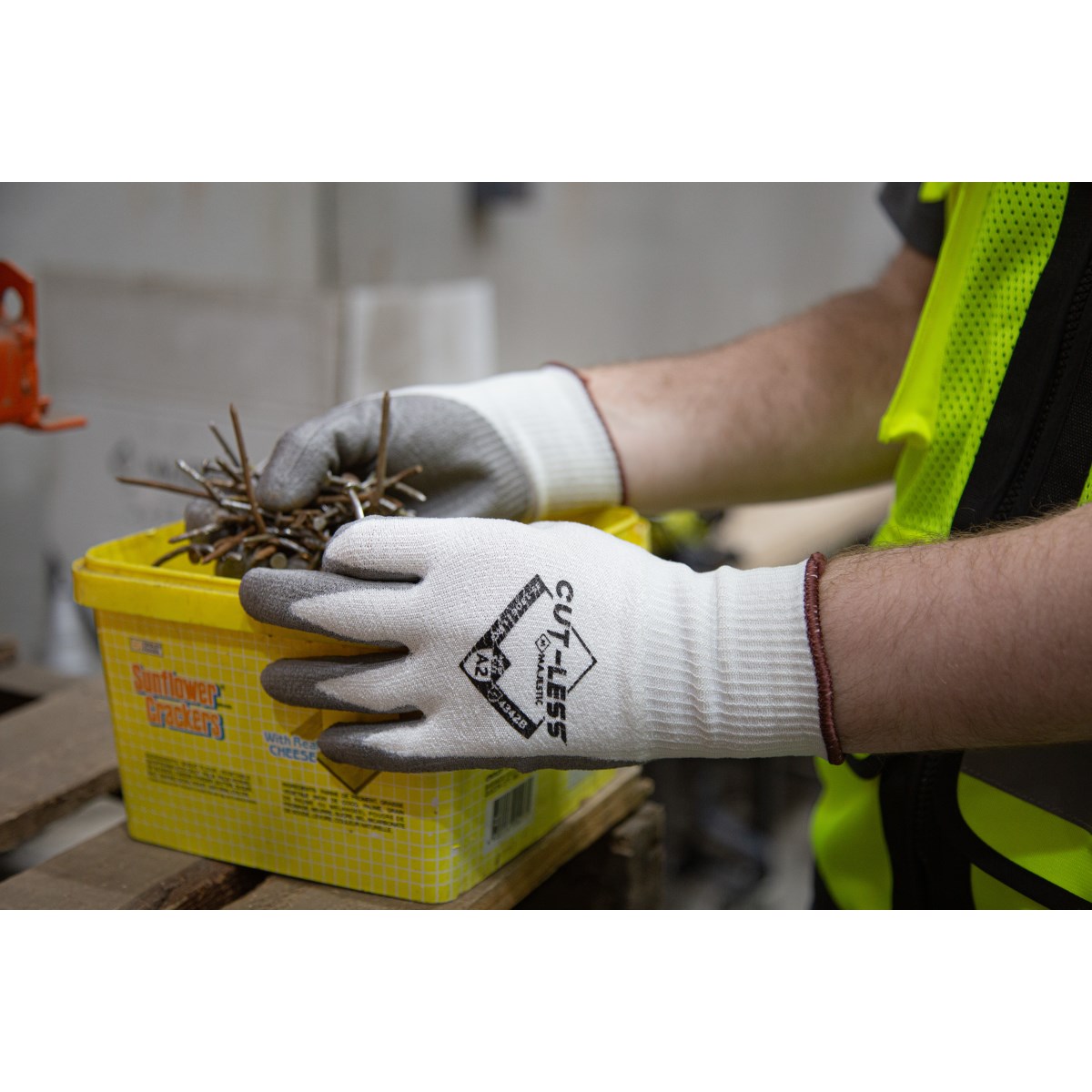 Cut-Less Korplex Glove with Polyurethane Palm, 13g, ANSI A2