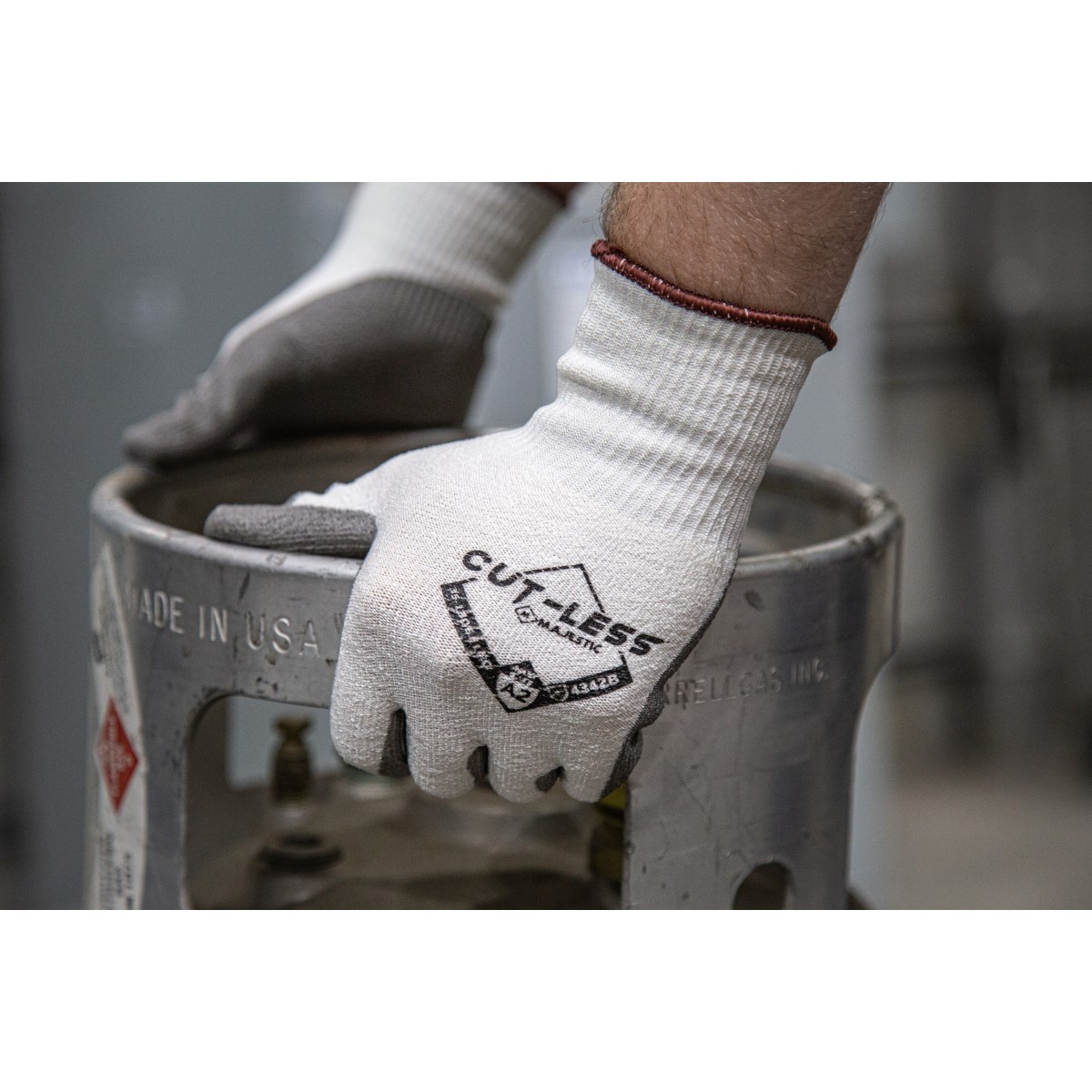 Cut-Less Korplex Glove with Polyurethane Palm, 13g, ANSI A2