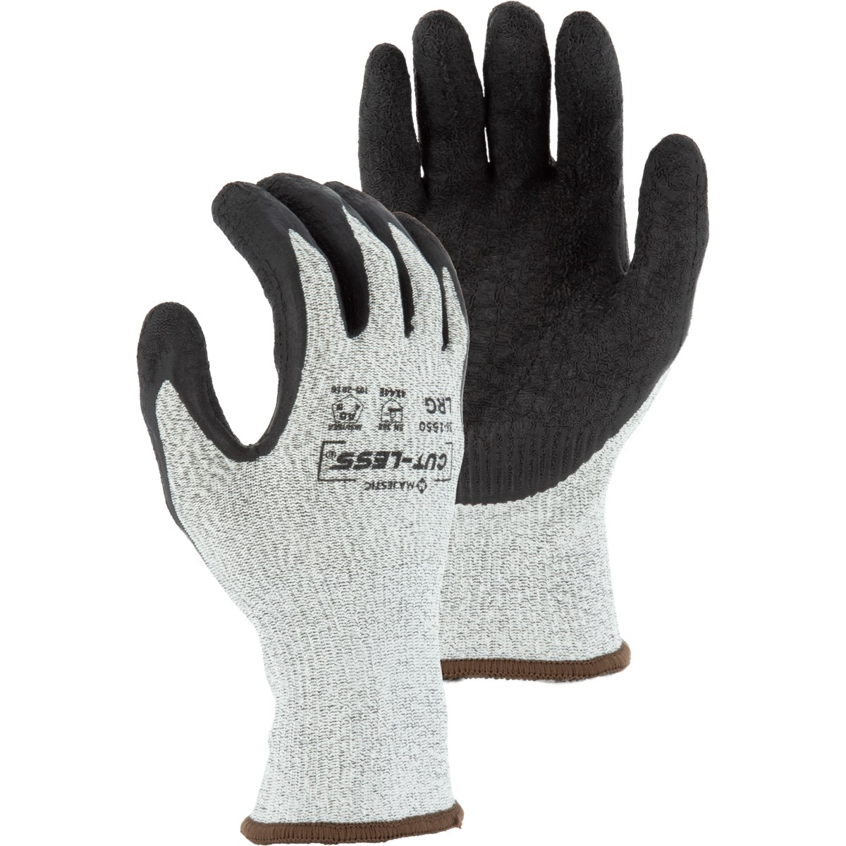 Cut-Less Korplex Glove with Crinkle Latex Palm, 13g, ANSI A5