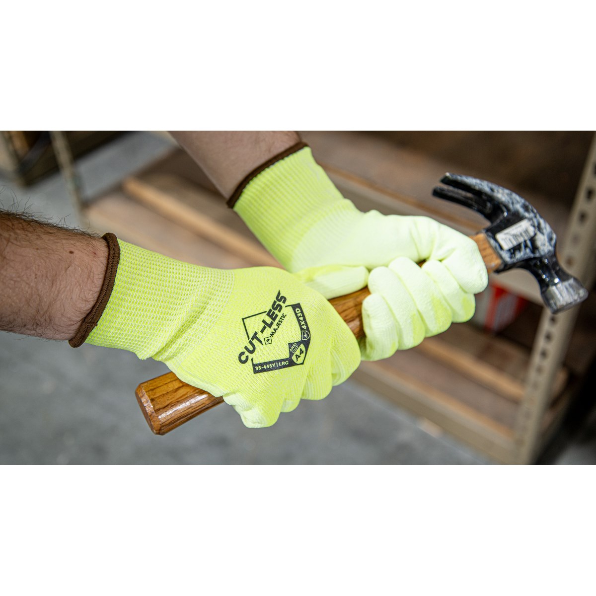 Cut-Less Korplex Glove with Polyurethane Palm, 13g, ANSI A4