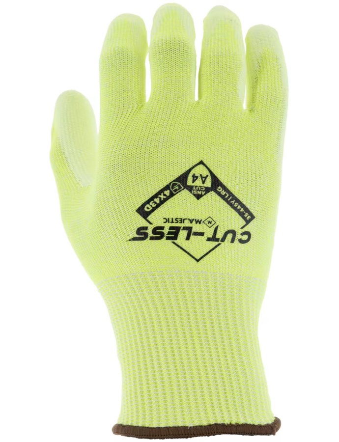 Cut-Less Korplex Glove with Polyurethane Palm, 13g, ANSI A4