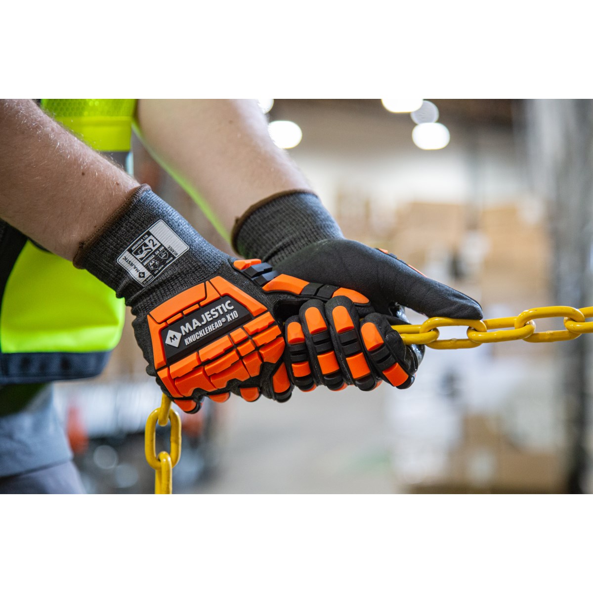 X-10 Korplex Glove with Foam Nitrile Palm, 18g, ANSI A4 | Majestic