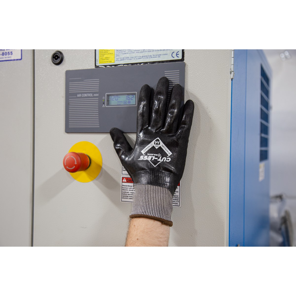 Cut-Less Korplex Glove with Full Dip Flat Nitrile and Sandy Foam