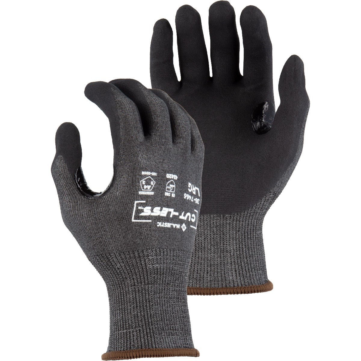 Cut-Less Korplex Glove with Foam Nitrile Palm, 18g, ANSI A4