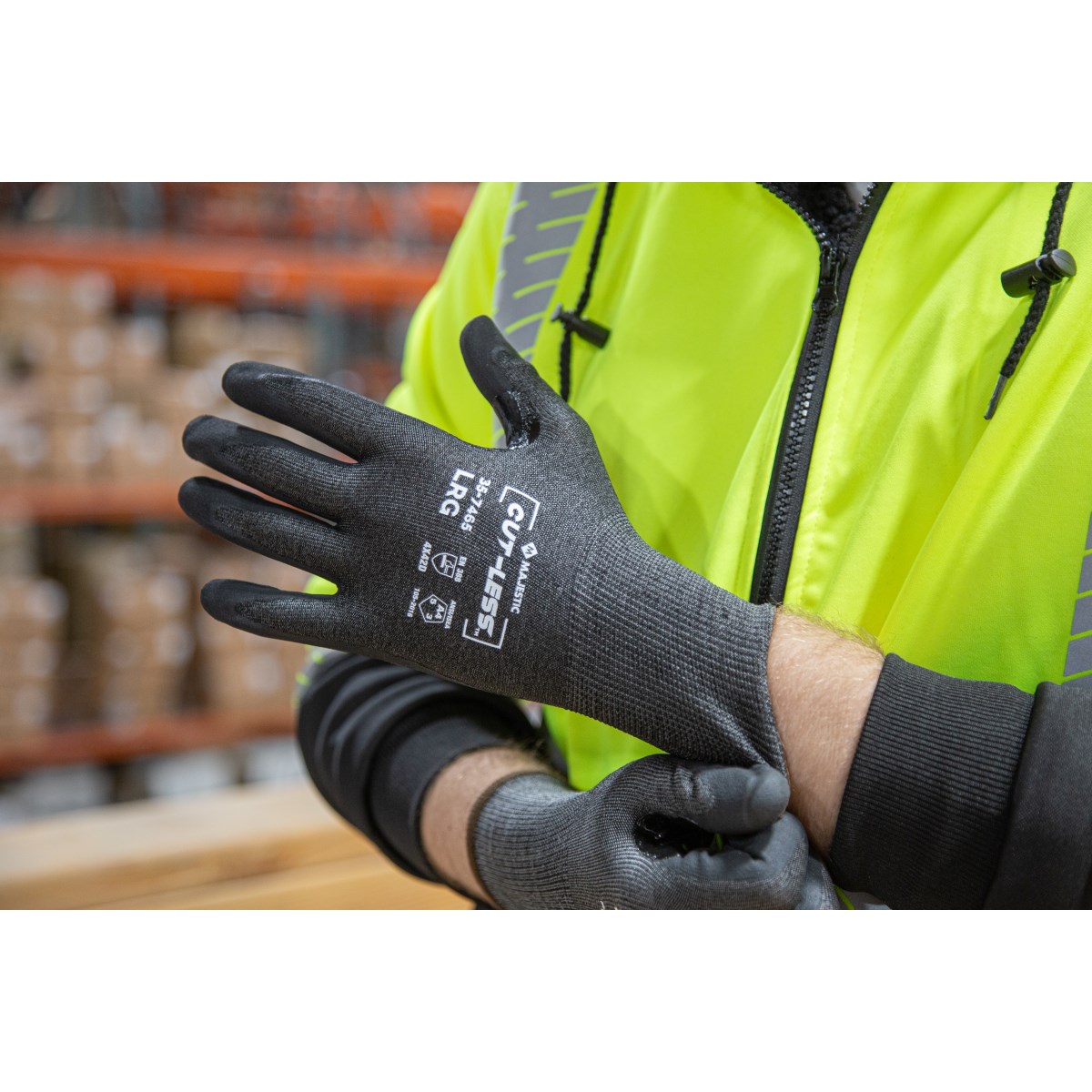 no_rin_majic　⓷ Cut-Less Korplex Glove with Foam Nitrile Palm, ANSI A6 | Majestic