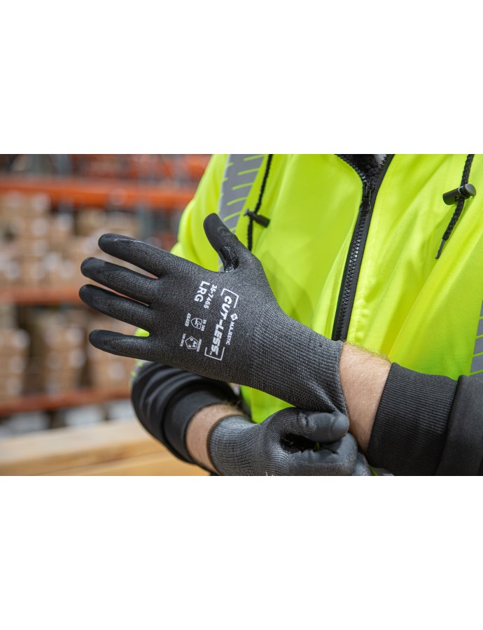Cut-Less Korplex Glove with Foam Nitrile Palm, 18g, ANSI A4