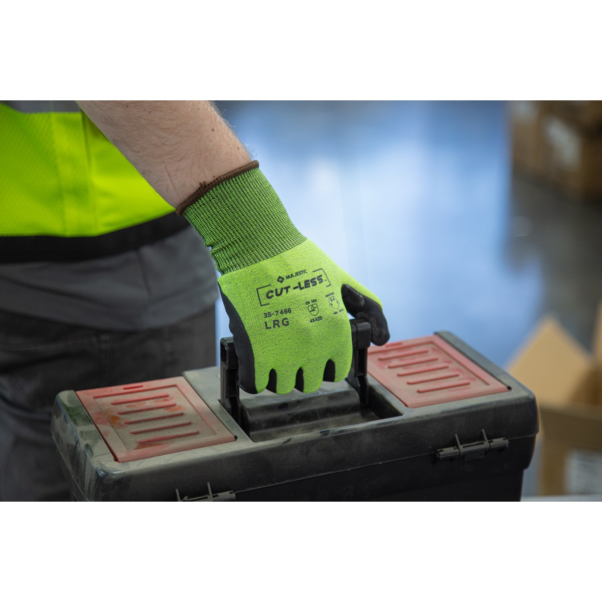 Cut-Less Korplex Glove with Premium Foam Palm, 18g, ANSI A4