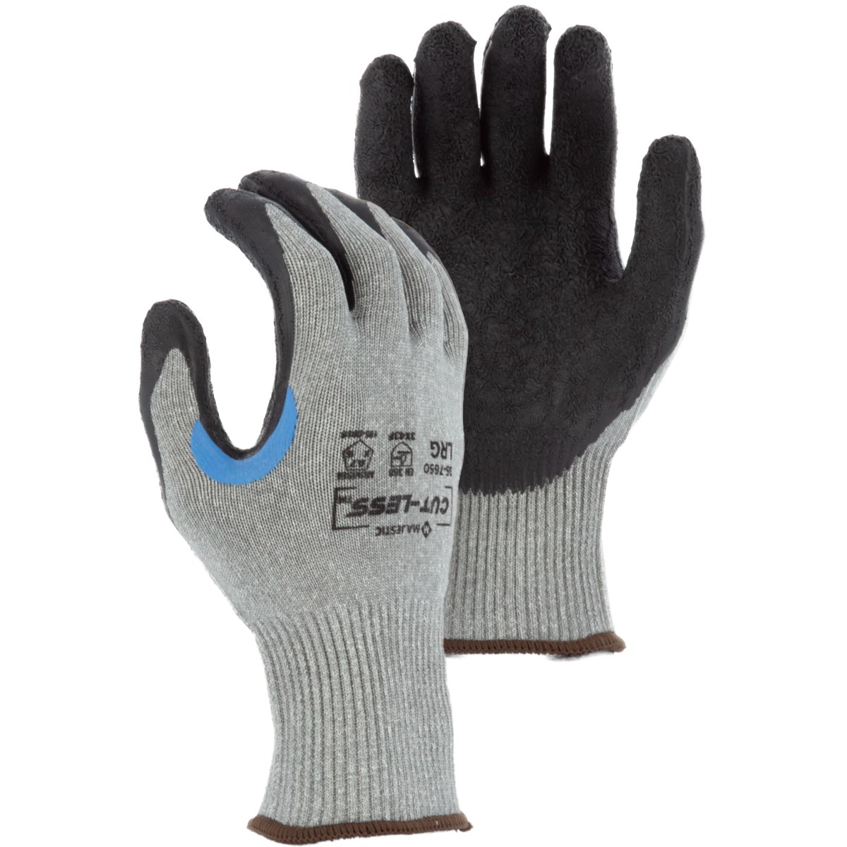 Cut-Less Korplex Glove with Crinkle Latex Palm, 13g, ANSI A7
