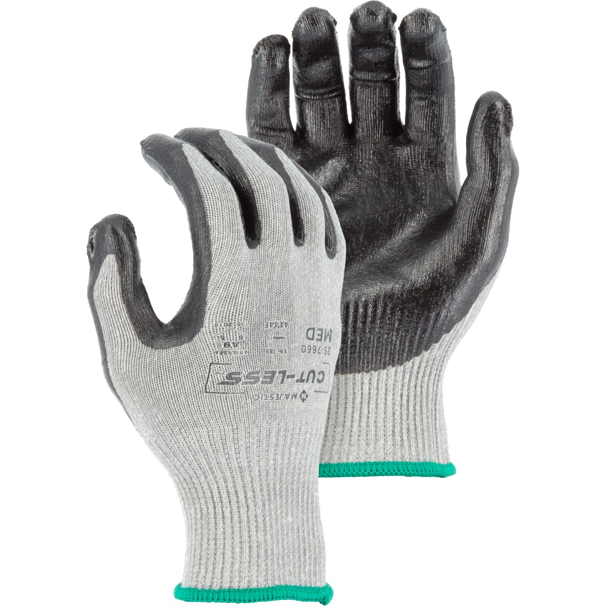 Cut-Less Korplex Glove with Flat Nitrile Palm, 13g, ANSI A9