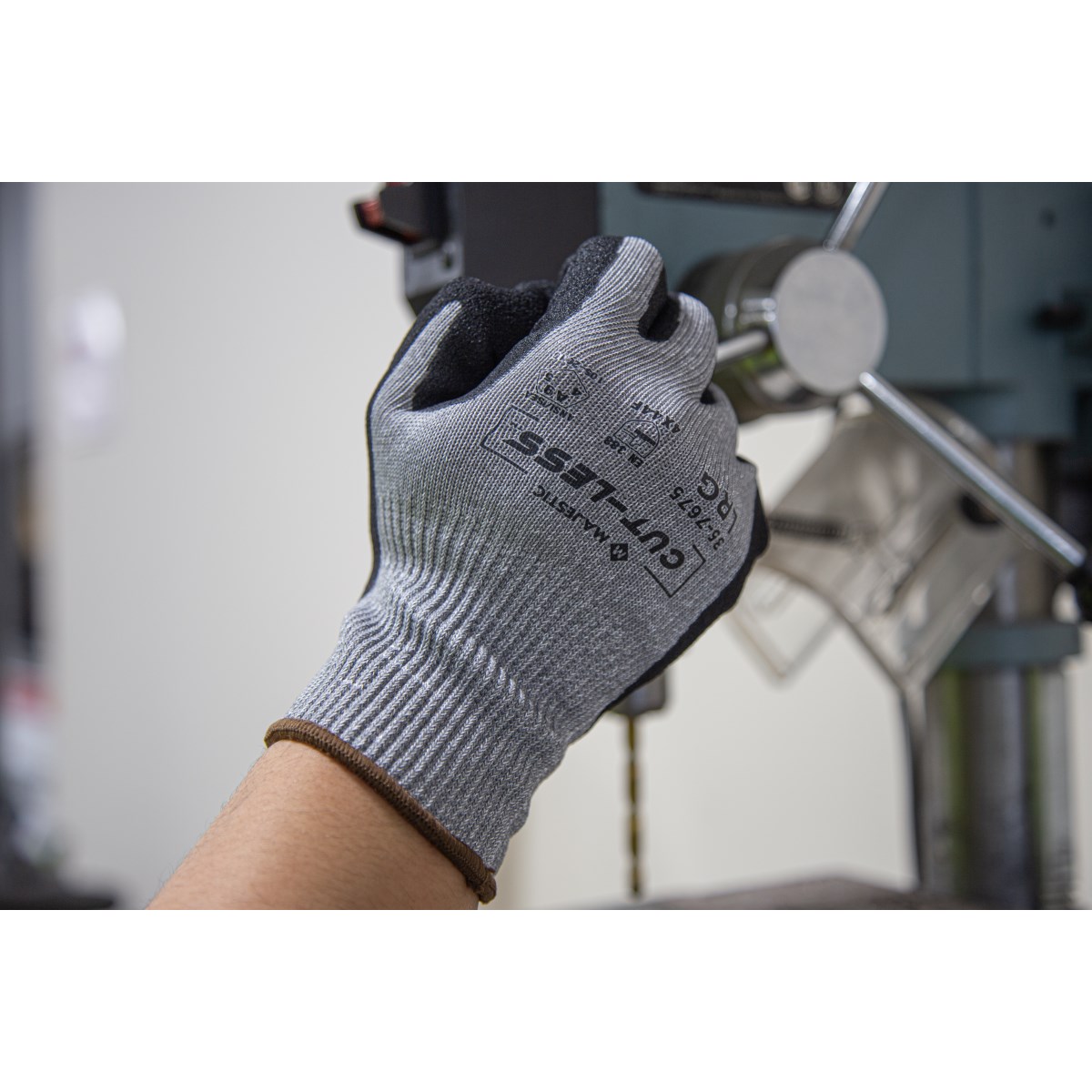 Cut-Less Korplex Glove with Sandy Nitrile Palm, 13g, ANSI A9