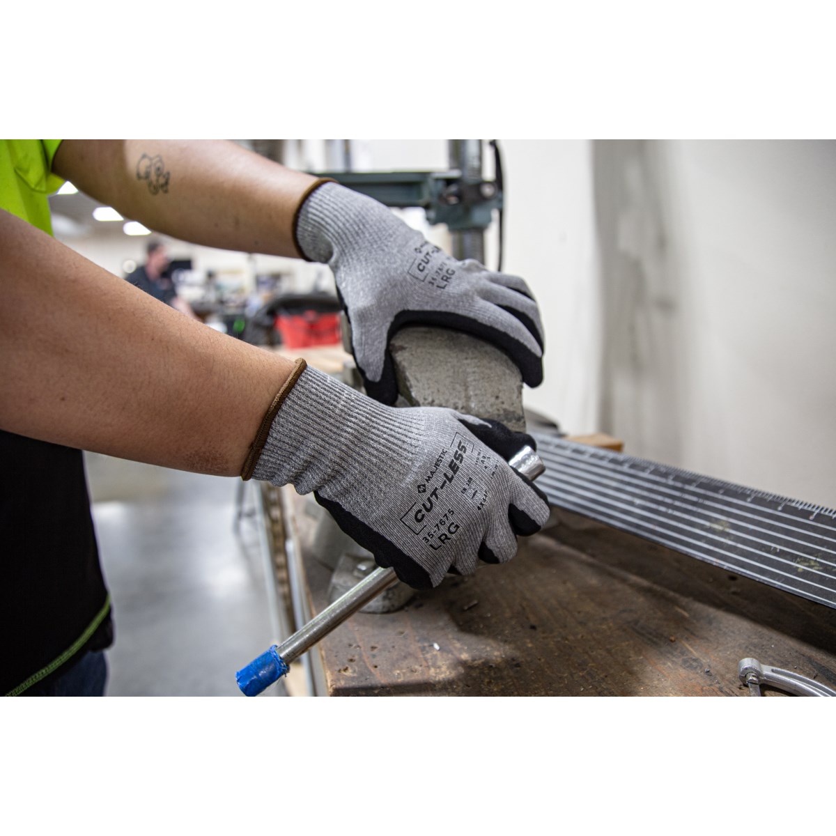 Cut-Less Korplex Glove with Sandy Nitrile Palm, 13g, ANSI A9