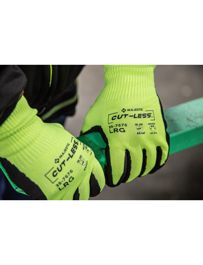 Cut-Less Korplex Glove with Sandy Nitrile Palm, 13g, ANSI A9