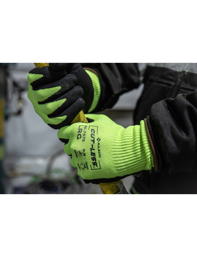 Cut-Less Korplex Glove with Sandy Nitrile Palm, 13g, ANSI A9