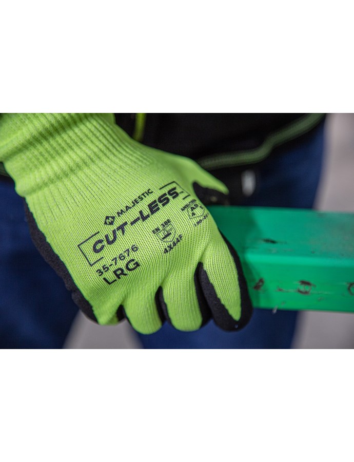 Cut-Less Korplex Glove with Sandy Nitrile Palm, 13g, ANSI A9