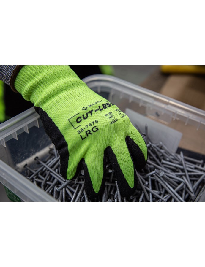 Cut-Less Korplex Glove with Sandy Nitrile Palm, 13g, ANSI A9