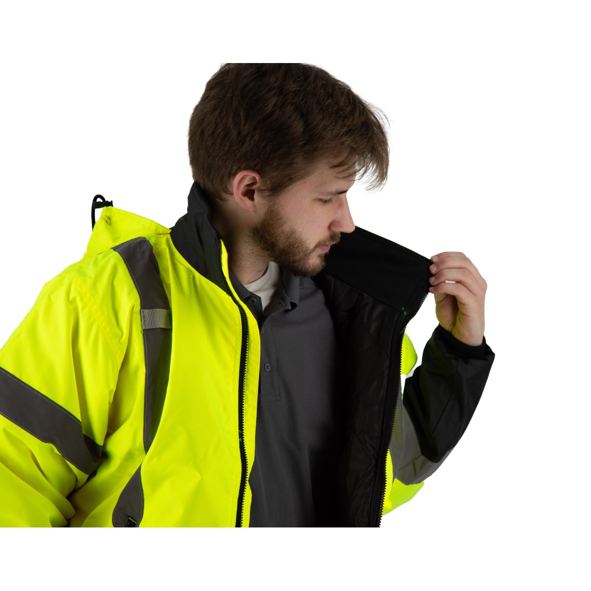 High Visibility Waterproof Jacket with Quilted Liner, ANSI 3, R