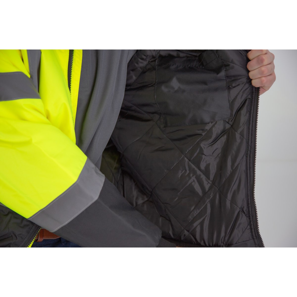 High Visibility Waterproof Jacket with Quilted Liner, ANSI 3, R