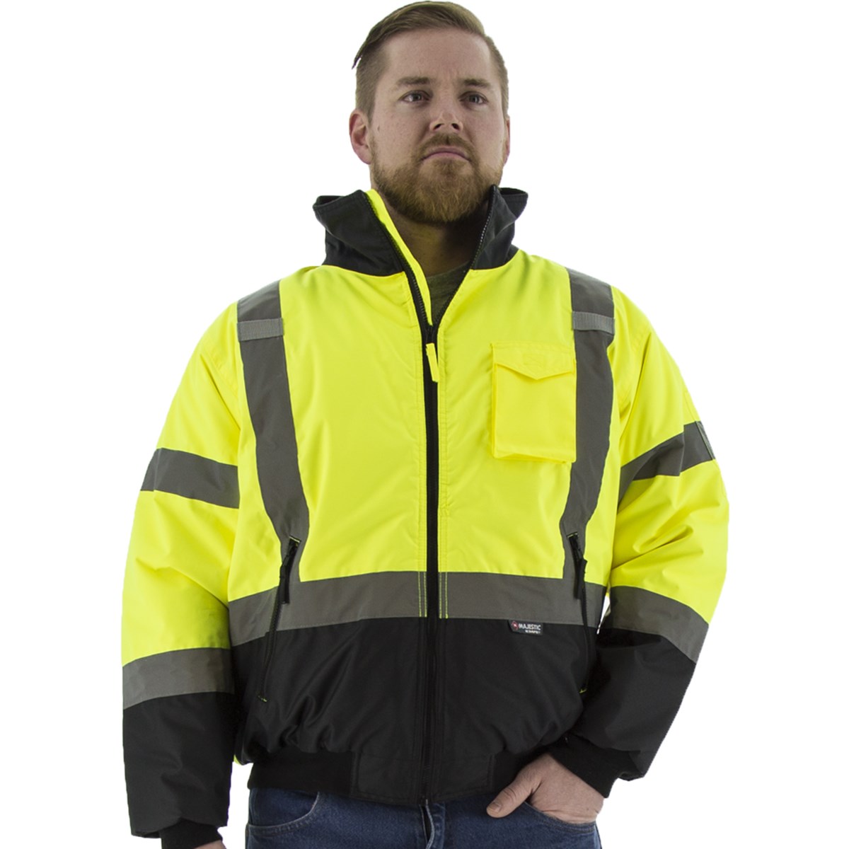 ホークスポルテジャンバーMajestic ジャケット Majestic Safety High Visibility Waterproof Jacket w/Removable