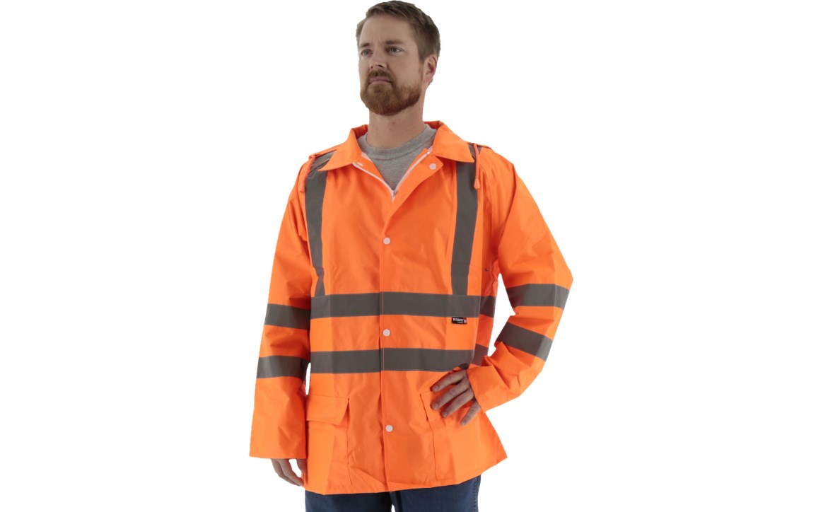 High Visibility Waterproof Rain Jacket, ANSI 3, R | Majestic Glove