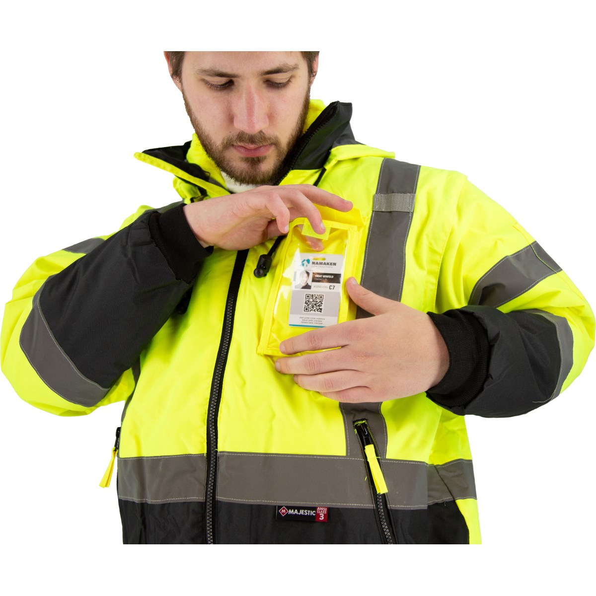 High Visibility 8-in-1 Waterproof Jacket with High Visibility