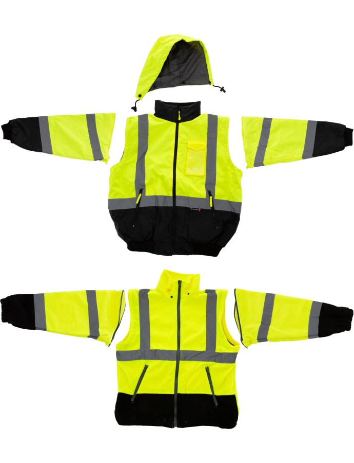 High Visibility 8-in-1 Waterproof Jacket with High Visibility