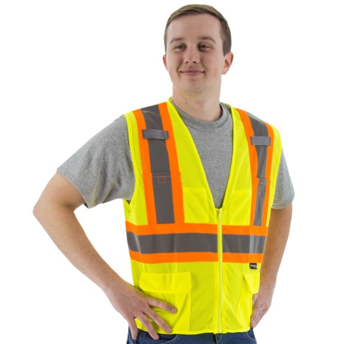 High Visibility Mesh Vest with DOT Striping, ANSI 2, R | Majestic