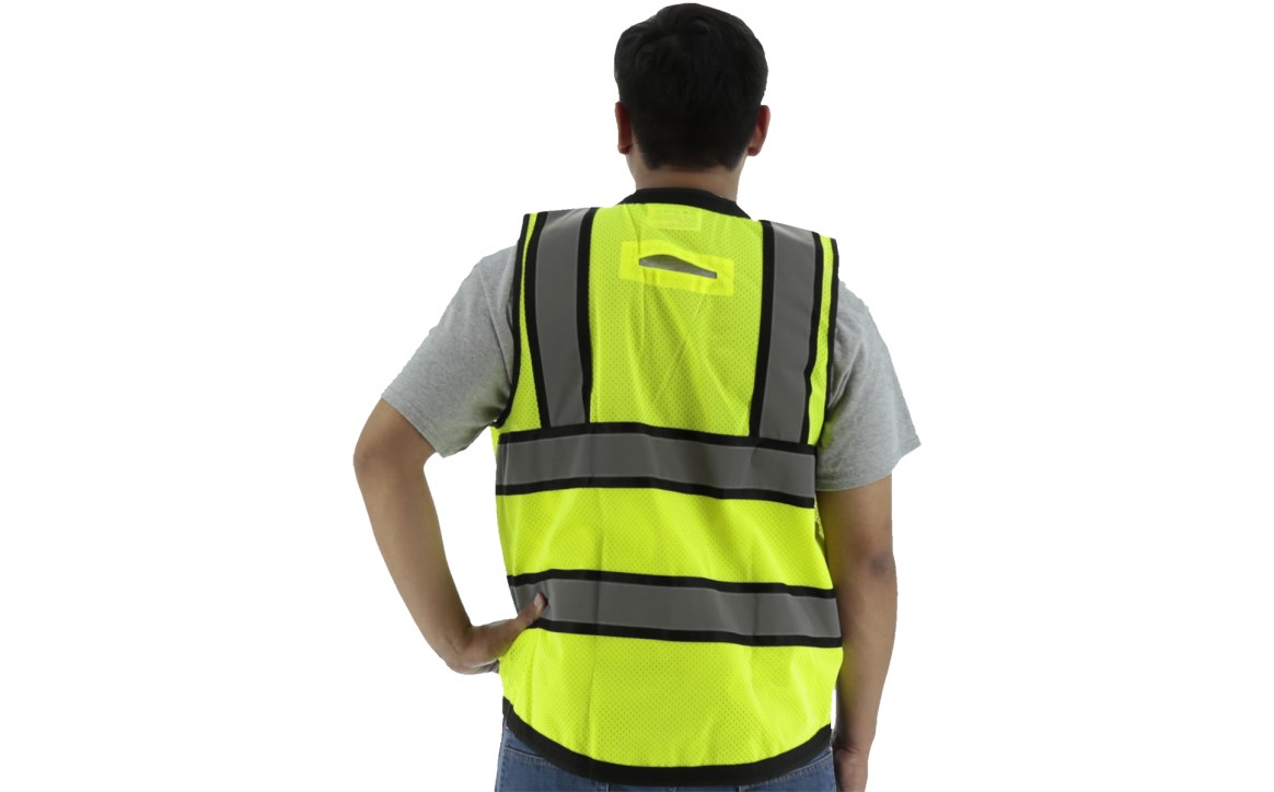 High Visibility Heavy Duty Surveyor's Vest with Contrasting