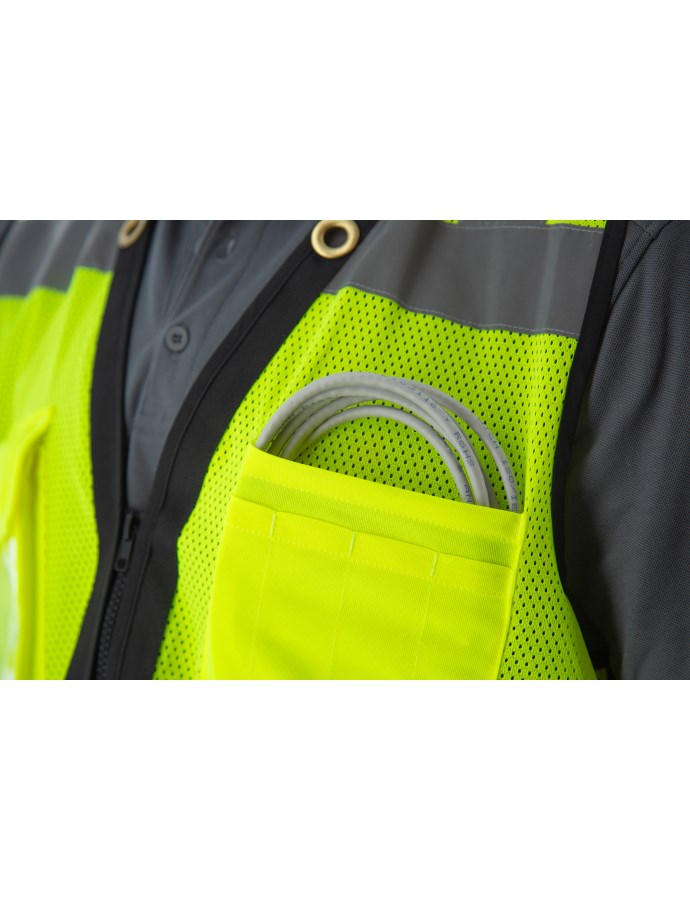 Zipper Front High Visibility Heavy Duty Mesh Vest, ANSI 2, R