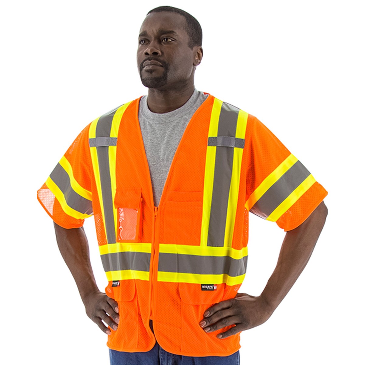 High Visibility Mesh Vest with DOT Striping, ANSI 3 | Majestic Glove
