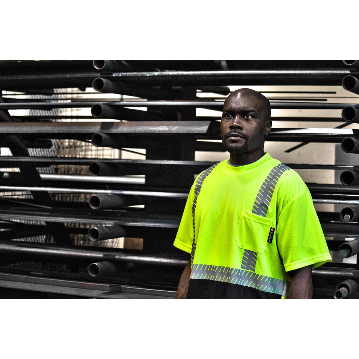 High Visibility Short Sleeve Shirt with Reflective Chainsaw