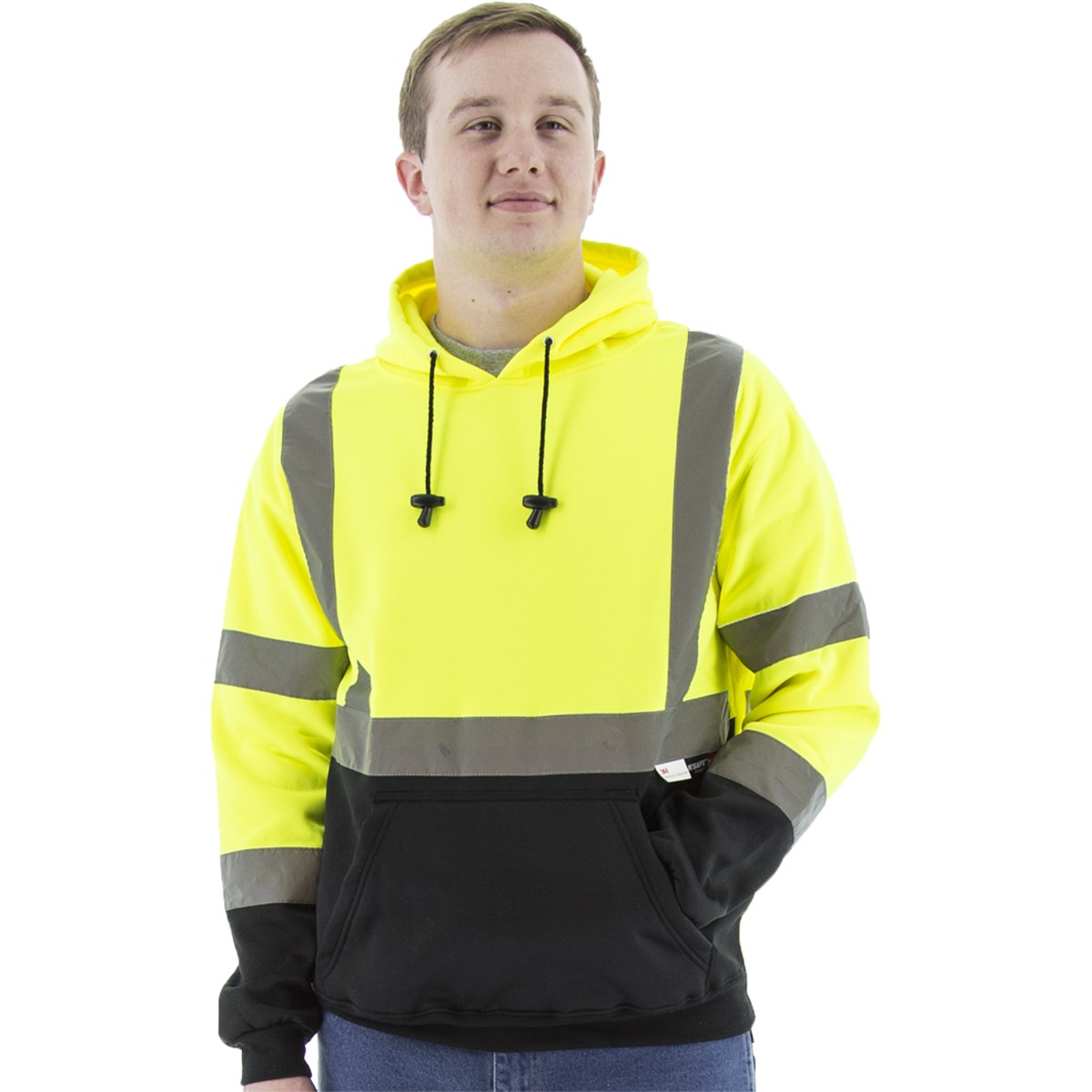 カ*ン様 YAKU 25SS PROTECTOR PULLOVER High Visibility Hooded Pullover Sweatshirt, ANSI 3, R | Majestic Glove