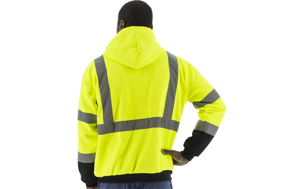 High Visibility Hooded Sweatshirt with non-PFAS Fabric Protector