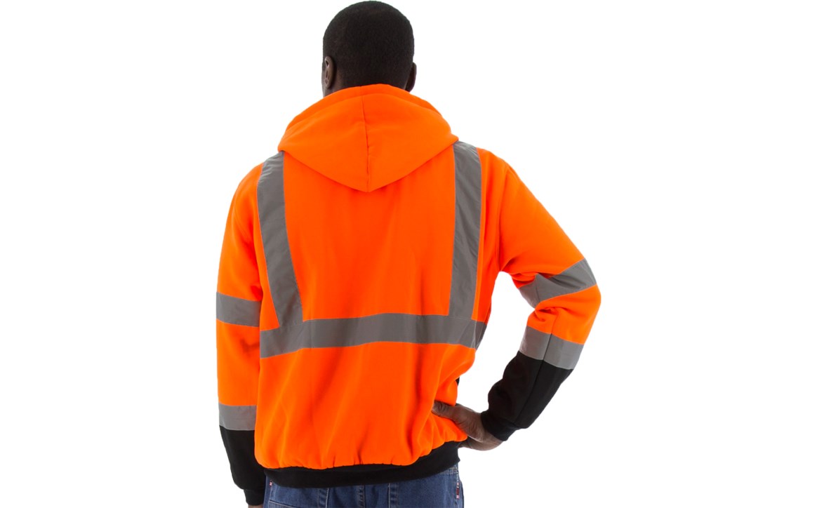 High Visibility Hooded Sweatshirt with non-PFAS Fabric Protector