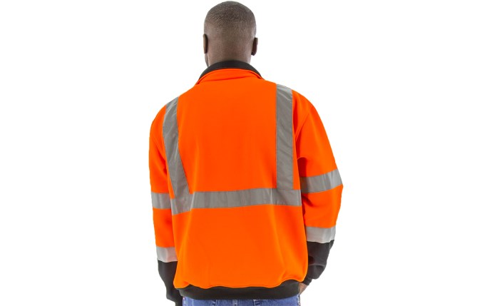 High Visibility Orange ¼ Zip Sweatshirt with Black Bottom and