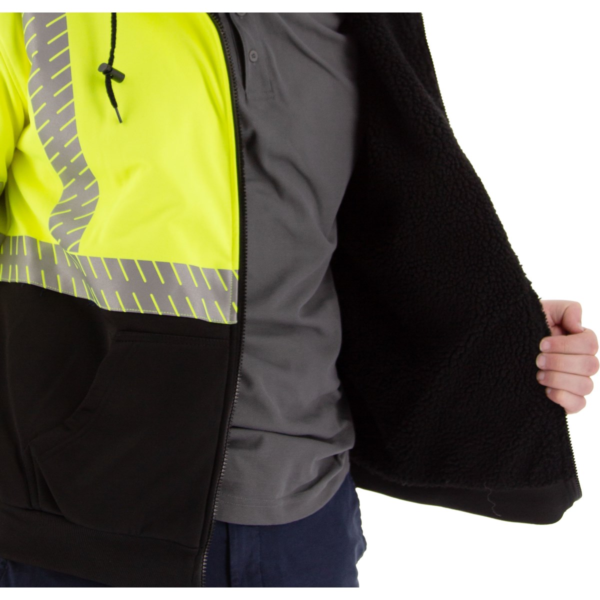High-Pile Fleece Jacket, Yellow, ANSI 3, R | Majestic Glove