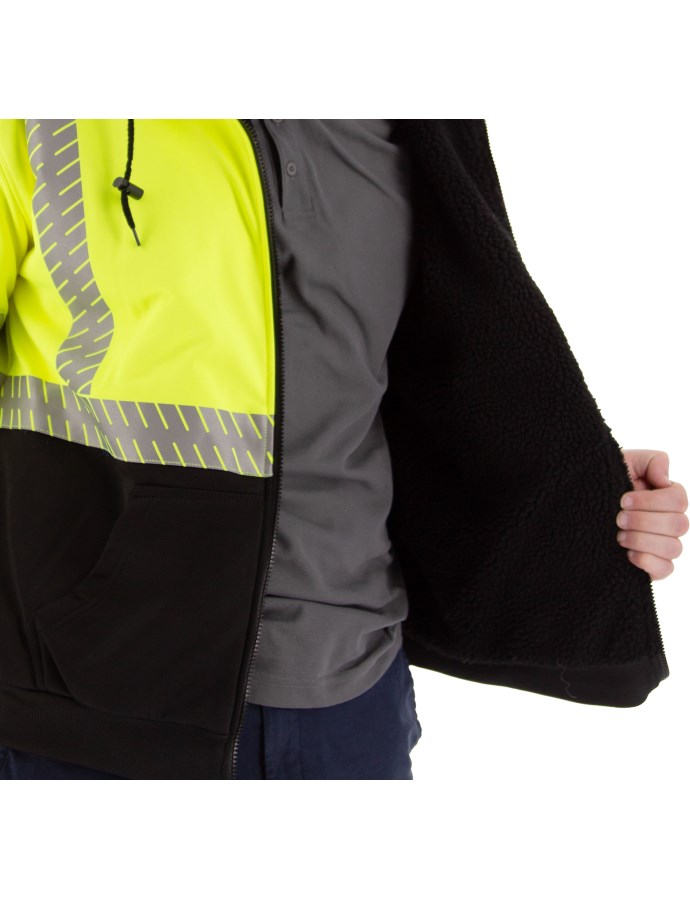 High-Pile Fleece Jacket, Yellow, ANSI 3, R | Majestic Glove
