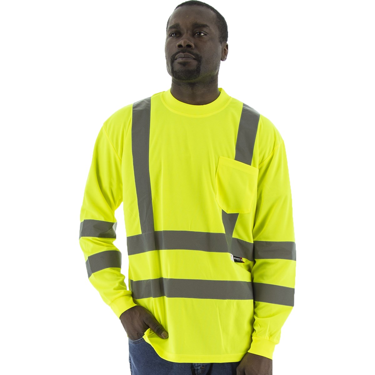 High Visibility Long Sleeve Shirt, ANSI 3, R | Majestic Glove